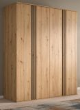 Kleiderschrank Bj�rke in Artisan Eiche und grau Dreht�renschrank 4-t�rig 160 x 192 cm