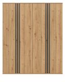Kleiderschrank Bj�rke in Artisan Eiche und grau Dreht�renschrank 4-t�rig 160 x 192 cm