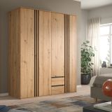 Kleiderschrank Bj�rke in Artisan Eiche und grau Dreht�renschrank 4-t�rig 160 x 192 cm