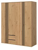 Kleiderschrank Bj�rke in Artisan Eiche und grau Dreht�renschrank 4-t�rig 160 x 192 cm