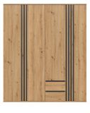 Kleiderschrank Bj�rke in Artisan Eiche und grau Dreht�renschrank 4-t�rig 160 x 192 cm