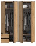 Kleiderschrank Bj�rke in Artisan Eiche und grau Dreht�renschrank 4-t�rig 160 x 192 cm