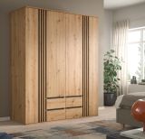 Kleiderschrank Bj�rke in Artisan Eiche und grau Dreht�renschrank 4-t�rig 160 x 192 cm