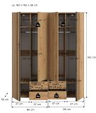 Kleiderschrank Bj�rke in Artisan Eiche und grau Dreht�renschrank 4-t�rig 160 x 192 cm