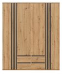 Kleiderschrank Bj�rke in Artisan Eiche und grau Dreht�renschrank 4-t�rig 160 x 192 cm