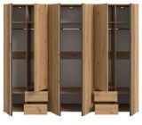 Kleiderschrank Bj�rke in Artisan Eiche und grau Dreht�renschrank 6-t�rig 240 x 192 cm