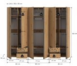 Kleiderschrank Bj�rke in Artisan Eiche und grau Dreht�renschrank 6-t�rig 240 x 192 cm