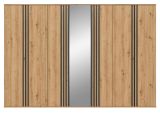Kleiderschrank Bj�rke in Artisan Eiche und grau Dreht�renschrank mit Spiegel 280 x 192 cm