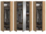 Kleiderschrank Bj�rke in Artisan Eiche und grau Dreht�renschrank mit Spiegel 280 x 192 cm