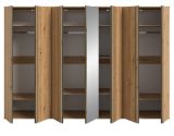 Kleiderschrank Bj�rke in Artisan Eiche und grau Dreht�renschrank mit Spiegel 280 x 192 cm