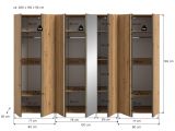 Kleiderschrank Bj�rke in Artisan Eiche und grau Dreht�renschrank mit Spiegel 280 x 192 cm