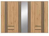 Kleiderschrank Bj�rke in Artisan Eiche und grau Dreht�renschrank mit Spiegel 280 x 192 cm