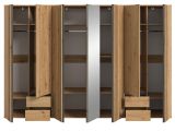 Kleiderschrank Bj�rke in Artisan Eiche und grau Dreht�renschrank mit Spiegel 280 x 192 cm