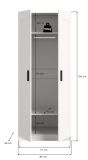 Kleiderschrank Jondal in wei� Dreht�renschrank 2-t�rig skandinavisch 80 x 194 cm