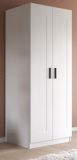 Kleiderschrank Jondal in wei� Dreht�renschrank 2-t�rig skandinavisch 80 x 194 cm