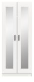 Kleiderschrank Jondal in wei� Dreht�renschrank mit Spiegel 2-t�rig skandinavisch 80 x 194 cm