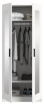 Kleiderschrank Jondal in wei� Dreht�renschrank mit Spiegel 2-t�rig skandinavisch 80 x 194 cm
