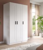 Kleiderschrank Jondal in wei� Dreht�renschrank 3-t�rig skandinavisch 120 x 194 cm