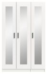 Kleiderschrank Jondal in wei� Dreht�renschrank mit Spiegel 3-t�rig skandinavisch 120 x 194 cm