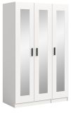 Kleiderschrank Jondal in wei� Dreht�renschrank mit Spiegel 3-t�rig skandinavisch 120 x 194 cm