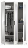 Kleiderschrank Jondal in wei� Dreht�renschrank mit Spiegel 3-t�rig skandinavisch 120 x 194 cm