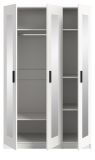 Kleiderschrank Jondal in wei� Dreht�renschrank mit Spiegel 3-t�rig skandinavisch 120 x 194 cm