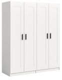 Kleiderschrank Jondal in wei� Dreht�renschrank 4-t�rig skandinavisch 160 x 194 cm