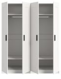 Kleiderschrank Jondal in wei� Dreht�renschrank 4-t�rig skandinavisch 160 x 194 cm