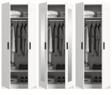 Kleiderschrank Jondal in wei� Dreht�renschrank mit Spiegel 6-t�rig skandinavisch 240 x 194 cm