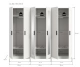 Kleiderschrank Jondal in wei� Dreht�renschrank mit Spiegel 6-t�rig skandinavisch 240 x 194 cm