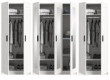 Kleiderschrank Jondal in wei� Dreht�renschrank mit Spiegel 7-t�rig skandinavisch 280 x 194 cm