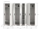 Kleiderschrank Jondal in wei� Dreht�renschrank mit Spiegel 7-t�rig skandinavisch 280 x 194 cm