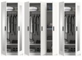 Kleiderschrank Jondal in wei� Dreht�renschrank mit Spiegel 7-t�rig skandinavisch 280 x 194 cm