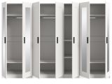 Kleiderschrank Jondal in wei� Dreht�renschrank mit Spiegel 7-t�rig skandinavisch 280 x 194 cm