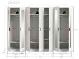 Kleiderschrank Jondal in wei� Dreht�renschrank mit Spiegel 7-t�rig skandinavisch 280 x 194 cm