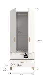 Kleiderschrank Aurora in wei� und Artisan Eiche Dreht�renschrank skandinavisch 81 x 198 cm
