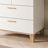 Kleiderschrank Aurora in wei� und Artisan Eiche Dreht�renschrank skandinavisch 81 x 198 cm