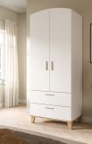 Kleiderschrank Aurora in wei� und Artisan Eiche Dreht�renschrank skandinavisch 81 x 198 cm