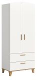 Kleiderschrank Aurora in wei� und Artisan Eiche Dreht�renschrank skandinavisch 81 x 198 cm