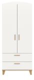 Kleiderschrank Aurora in wei� und Artisan Eiche Dreht�renschrank skandinavisch 81 x 198 cm