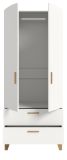 Kleiderschrank Aurora in wei� und Artisan Eiche Dreht�renschrank skandinavisch 81 x 198 cm
