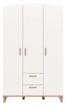 Kleiderschrank Aurora in wei� und Artisan Eiche Dreht�renschrank skandinavisch 122 x 198 cm