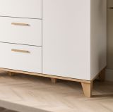 Kleiderschrank Aurora in wei� und Artisan Eiche Dreht�renschrank skandinavisch 122 x 198 cm