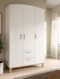Kleiderschrank Aurora in wei� und Artisan Eiche Dreht�renschrank skandinavisch 122 x 198 cm