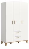 Kleiderschrank Aurora in wei� und Artisan Eiche Dreht�renschrank skandinavisch 122 x 198 cm