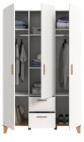 Kleiderschrank Aurora in wei� und Artisan Eiche Dreht�renschrank skandinavisch 122 x 198 cm