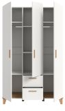 Kleiderschrank Aurora in wei� und Artisan Eiche Dreht�renschrank skandinavisch 122 x 198 cm