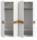 Kleiderschrank Palina in wei� und Artisan Eiche Dreht�renschrank 200 x 201 cm