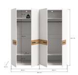 Kleiderschrank Palina in wei� und Artisan Eiche Dreht�renschrank 200 x 201 cm
