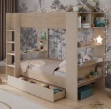 Parisot Etagenbett Oasis in Jackson Eiche und Kaschmir Kinder und Jugendzimmer Hochbett Liegefl�che 2x 90 x 200 cm
